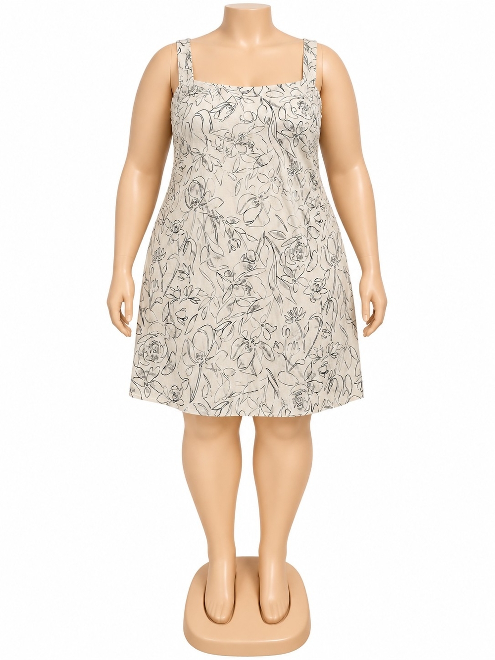 a new day Cream Floral Square-Neck Slip Dress